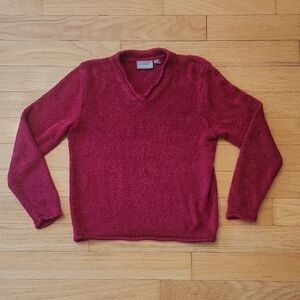 Croft & Barrow Deep Red V-Neck Sweater